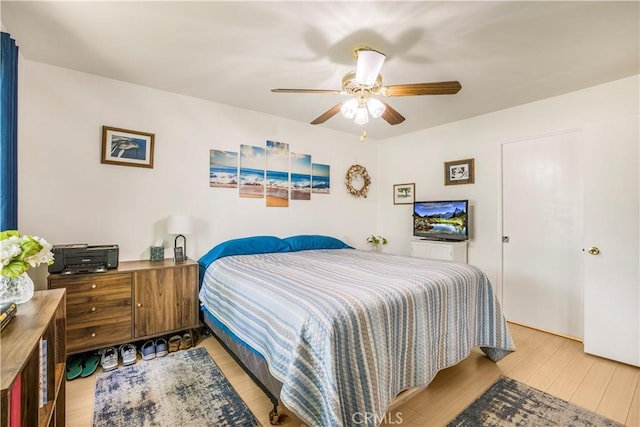 449 Heatherglen Ln, San Dimas, CA 91773 - bedroom featuring light wood finished floors and ceiling fan