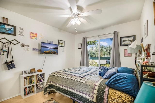 449 Heatherglen Ln, San Dimas, CA 91773 - bedroom featuring wood finished floors, baseboards, and a ceiling fan
