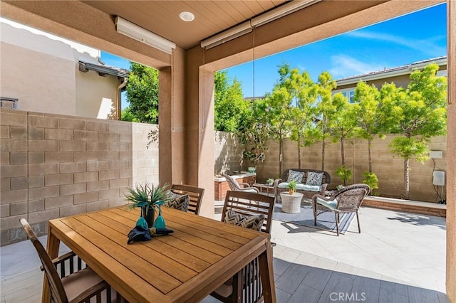 62 Pelican Ln, Irvine, CA 92618 - fenced backyard featuring a patio and outdoor lounge area