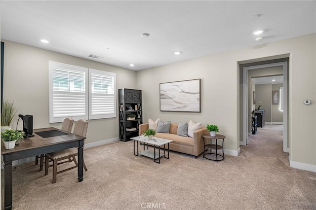 62 Pelican Ln, Irvine, CA 92618 - office featuring light carpet, baseboards, and recessed lighting