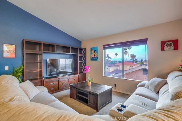 1775 Freeman Ave Unit 304, Long Beach, CA 90804 - living room with light colored carpet and lofted ceiling