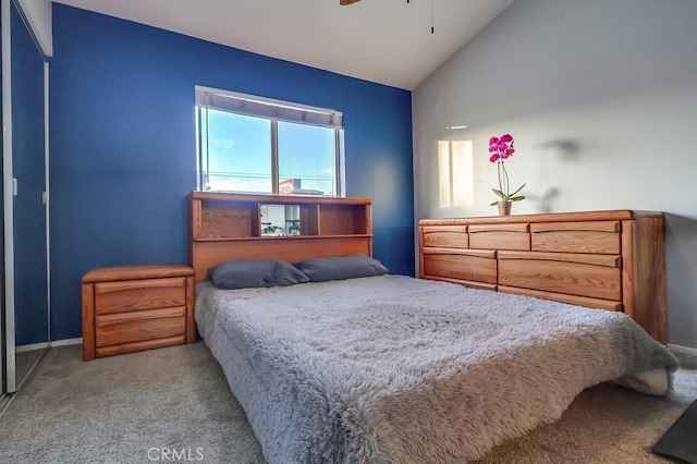 1775 Freeman Ave Unit 304, Long Beach, CA 90804 - bedroom with carpet floors, lofted ceiling, and baseboards