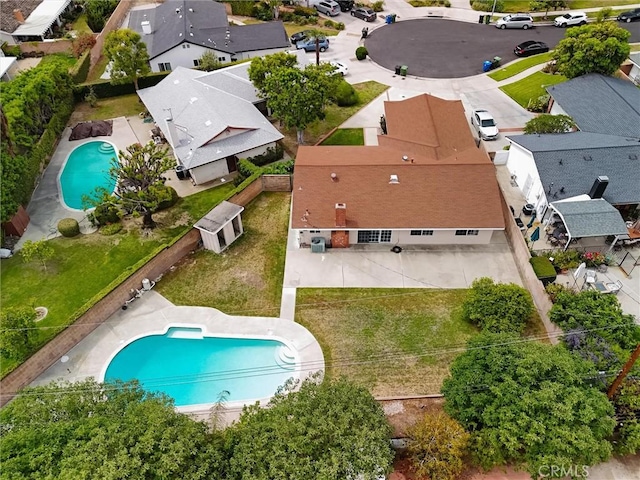 17415 Minnehaha St, Granada Hills, CA 91344 - aerial view of residential area featuring a pool