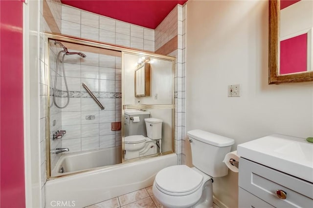 17415 Minnehaha St, Granada Hills, CA 91344 - full bathroom with toilet, bathing tub / shower combination, vanity, and tile patterned floors