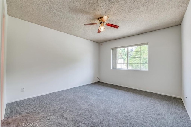 17415 Minnehaha St, Granada Hills, CA 91344 - carpeted spare room featuring a ceiling fan, a textured ceiling, and baseboards
