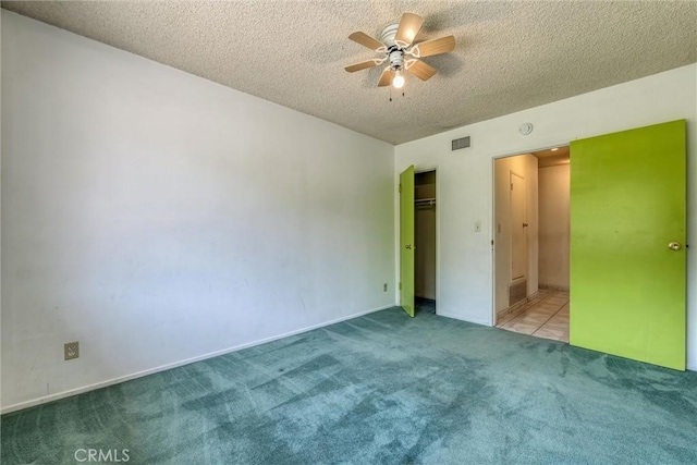 17415 Minnehaha St, Granada Hills, CA 91344 - unfurnished bedroom featuring carpet, a textured ceiling, a ceiling fan, and a closet
