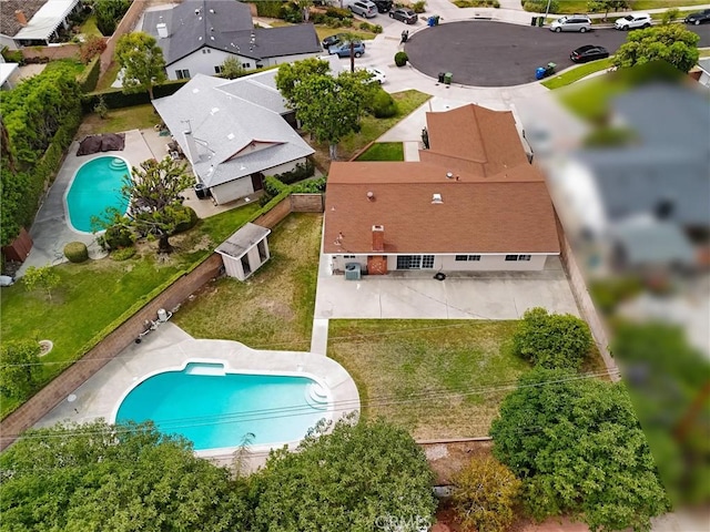 17415 Minnehaha St, Granada Hills, CA 91344 - drone / aerial view of a pool