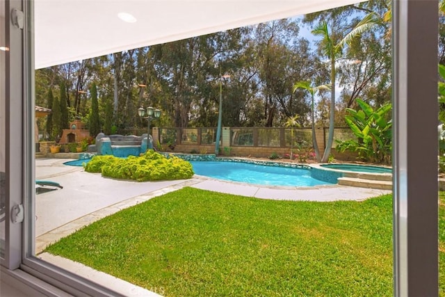 27773 Hidden Trail Rd, Laguna Hills, CA 92653 - view of swimming pool with a pool with connected hot tub and a patio area