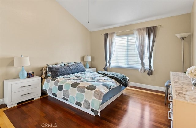 27773 Hidden Trail Rd, Laguna Hills, CA 92653 - bedroom with vaulted ceiling, baseboards, and wood finished floors