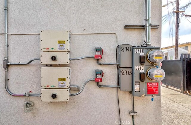 8711 Mckinley Pl, Los Angeles, CA 90002 - exterior view of electric meter, related energy utilities, and stucco siding