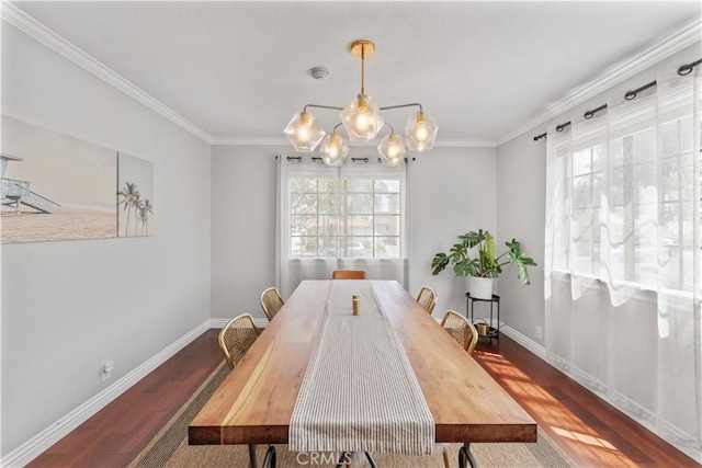 1814 Grant Ave Unit 7, Redondo Beach, CA 90278 - dining area with wood finished floors, crown molding, and a chandelier