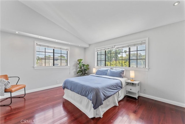 1814 Grant Ave Unit 7, Redondo Beach, CA 90278 - bedroom with vaulted ceiling, recessed lighting, and hardwood / wood-style flooring