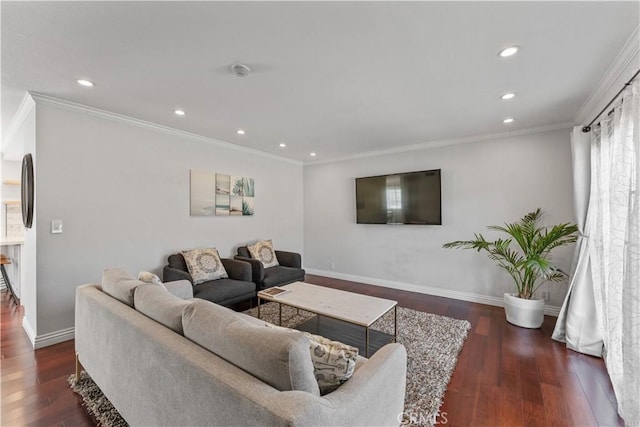 1814 Grant Ave Unit 7, Redondo Beach, CA 90278 - living area featuring recessed lighting, crown molding, and wood finished floors