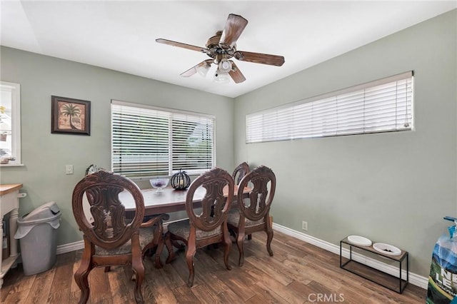 20554 Valerio St, Winnetka, CA 91306 - dining room with wood finished floors and ceiling fan