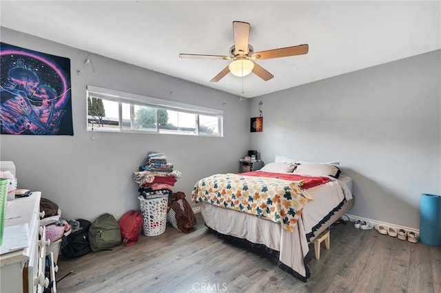 20554 Valerio St, Winnetka, CA 91306 - bedroom featuring wood finished floors and ceiling fan