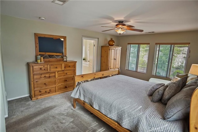 17334 Sierra Sunrise Ln, Canyon Country, CA 91387 - bedroom featuring carpet, ceiling fan, and baseboards