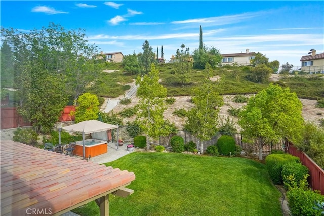 17334 Sierra Sunrise Ln, Canyon Country, CA 91387 - view of yard with a hot tub and a patio
