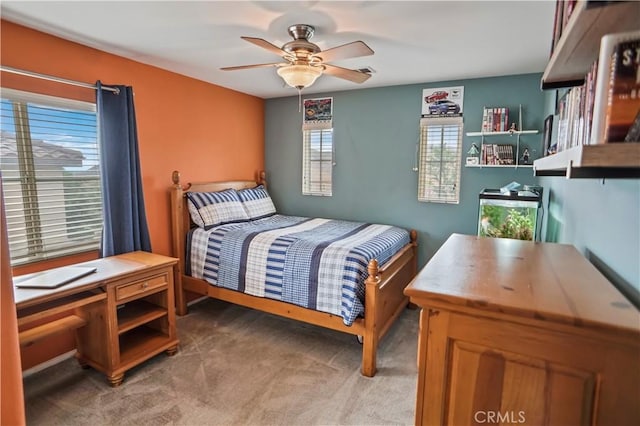 17334 Sierra Sunrise Ln, Canyon Country, CA 91387 - bedroom featuring carpet floors and ceiling fan