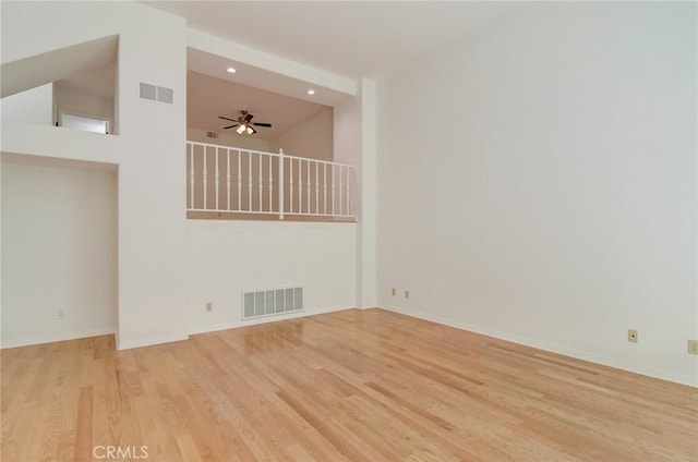 6052 Shadowbrook Cir, Huntington Beach, CA 92648 - unfurnished room featuring wood finished floors, a ceiling fan, recessed lighting, and baseboards