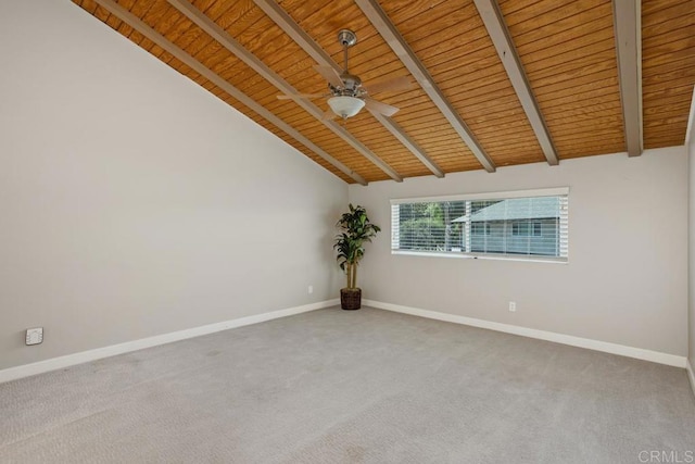 3404 Oak Cliff Dr Unit 2, Fallbrook, CA 92028 - carpeted empty room featuring wood ceiling, baseboards, and a ceiling fan