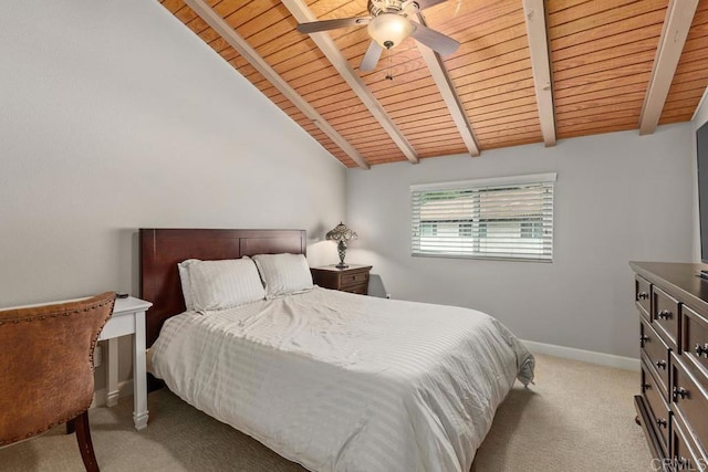 3404 Oak Cliff Dr Unit 2, Fallbrook, CA 92028 - bedroom featuring wooden ceiling, light carpet, ceiling fan, and baseboards