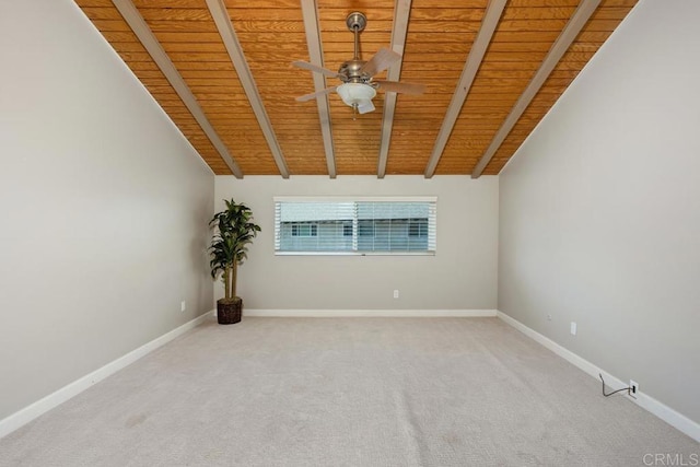 3404 Oak Cliff Dr Unit 2, Fallbrook, CA 92028 - unfurnished room featuring a ceiling fan, wooden ceiling with exposed beams, carpet, and baseboards