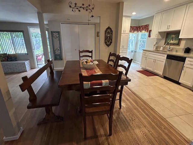 4349 Yale Ave, La Mesa, CA 91942 - dining area with light tile patterned floors, baseboards, and recessed lighting