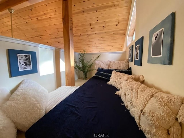 53434 Redwood Dr Unit B, Springville, CA 93265 - bedroom featuring wood ceiling with exposed beams