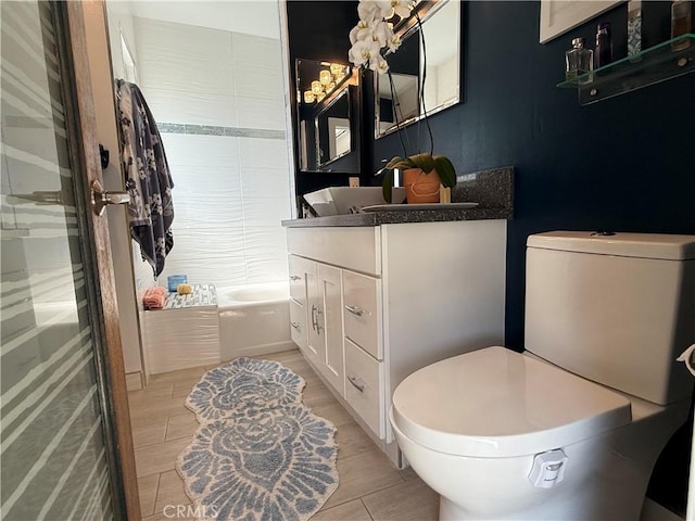 20630 Collegewood Dr, Walnut, CA 91789 - bathroom featuring toilet, vanity, and a bathtub