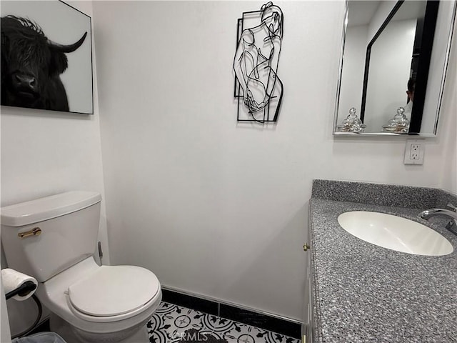 20630 Collegewood Dr, Walnut, CA 91789 - half bathroom featuring vanity, toilet, and tile patterned floors