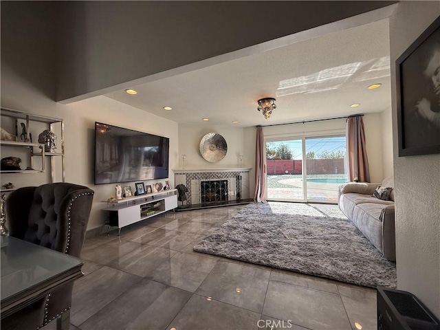 20630 Collegewood Dr, Walnut, CA 91789 - living area featuring recessed lighting and a fireplace