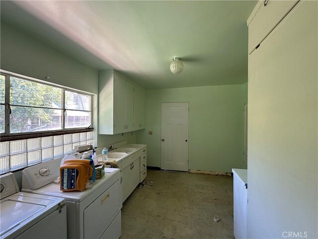 159 S Shasta St S, Willows, CA 95988 - laundry area with cabinet space, washing machine and clothes dryer, and light flooring