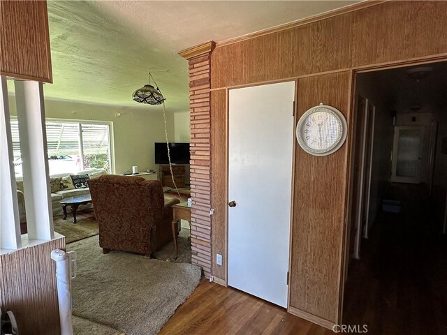 159 S Shasta St S, Willows, CA 95988 - hall with wood finished floors and a textured ceiling