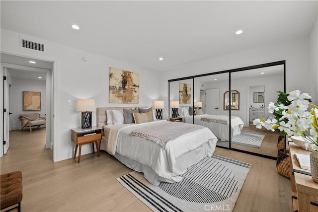 7061 Kester Ave Unit H, Van Nuys, CA 91405 - bedroom featuring recessed lighting, light wood-style flooring, and baseboards
