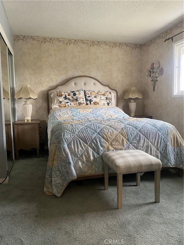 2113 N Lewis St, Santa Ana, CA 92706 - bedroom with a textured ceiling, carpet, and a closet