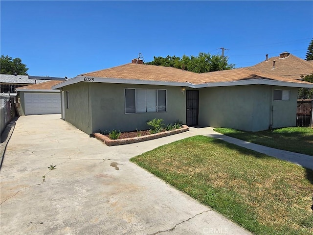 6025 Florence St, Riverside, CA 92504 - ranch-style home featuring a garage, concrete driveway, and stucco siding