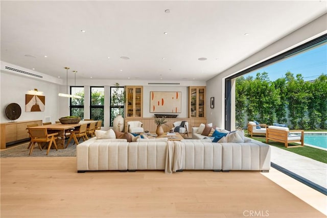 4314 Teesdale Ave, Studio City, CA 91604 - living room featuring light wood-style floors and recessed lighting