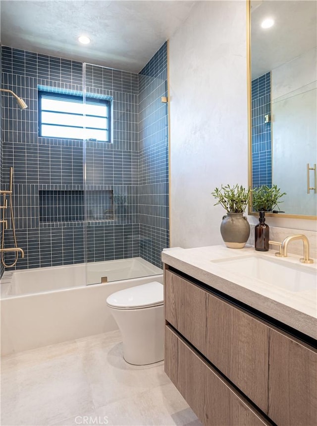 4314 Teesdale Ave, Studio City, CA 91604 - full bath with vanity, shower / bathtub combination, and toilet