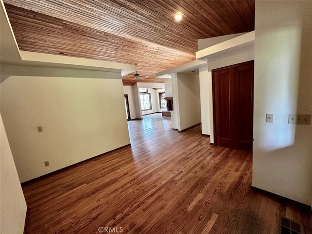 50771 Woodside Ln, Oakhurst, CA 93644 - spare room with wooden ceiling, wood finished floors, and baseboards