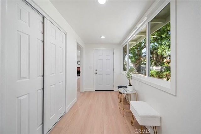 3211 W Jeffries Ave, Burbank, CA 91505 - corridor featuring light wood finished floors, recessed lighting, and baseboards