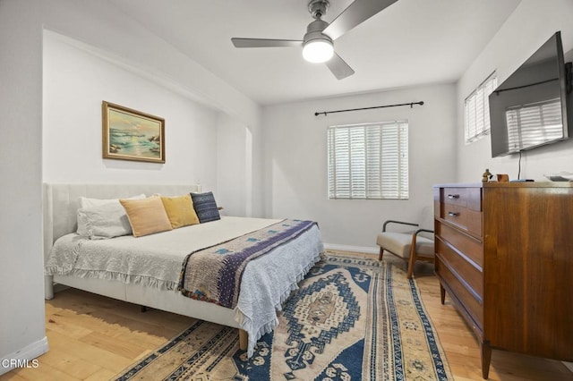 1727 San Nicholas St, Ventura, CA 93001 - bedroom featuring light wood finished floors, baseboards, and a ceiling fan