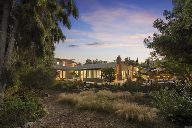 233233A Cole Ranch Rd, Encinitas, CA 92024 - view of home's exterior with a chimney
