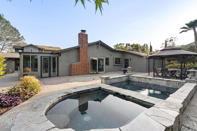 233233A Cole Ranch Rd, Encinitas, CA 92024 - outdoor pool with a gazebo, a patio, and french doors