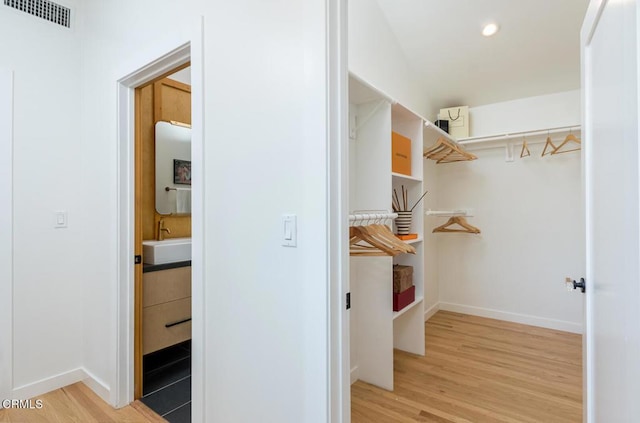 1828 Woodrow Ave, Los Angeles, CA 90041 - walk in closet with a sink and light wood-style floors