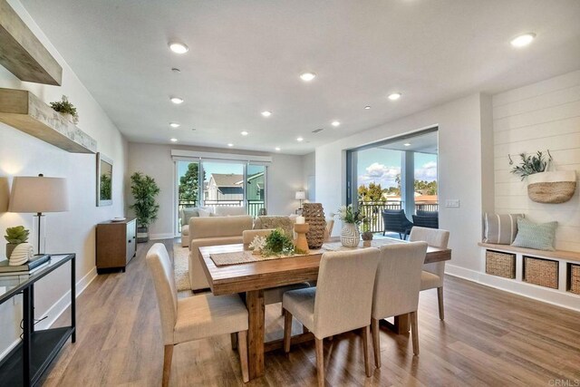 800 Grand Ave Unit 205, Carlsbad, CA 92008 - dining area with wood finished floors and recessed lighting