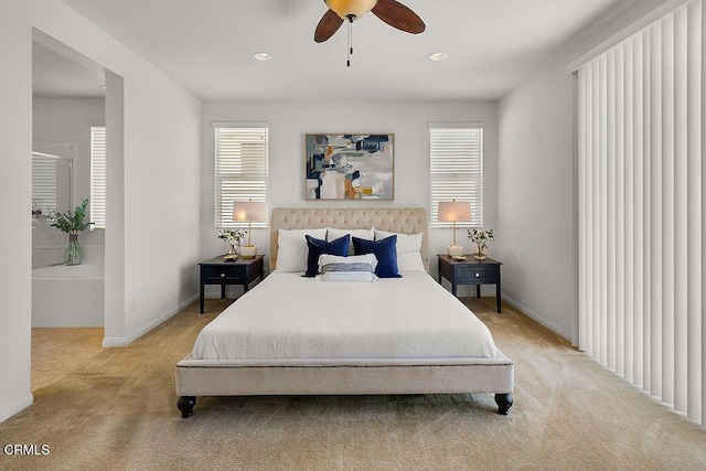 953 Coronado Cir, Santa Paula, CA 93060 - carpeted bedroom with baseboards, ceiling fan, and recessed lighting