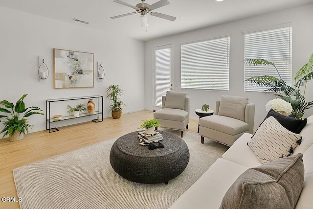 953 Coronado Cir, Santa Paula, CA 93060 - living room featuring wood finished floors and ceiling fan
