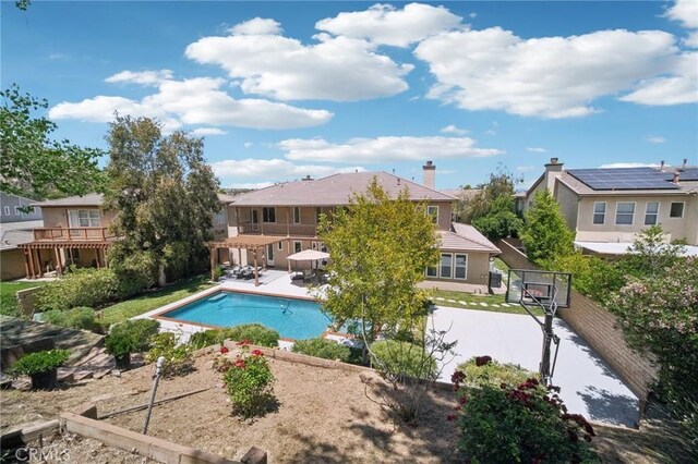 25422 Magnolia Ln, Stevenson Ranch, CA 91381 - swimming pool featuring a patio, a residential view, and a fenced backyard