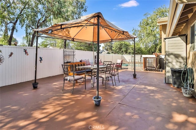 3738 Danmont Ct, Newbury Park, CA 91320 - fenced backyard featuring a gazebo, outdoor dining area, and a patio area