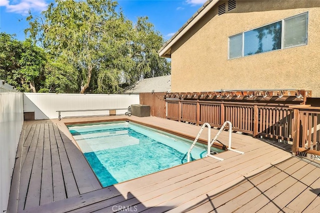 3738 Danmont Ct, Newbury Park, CA 91320 - view of swimming pool with a wooden deck